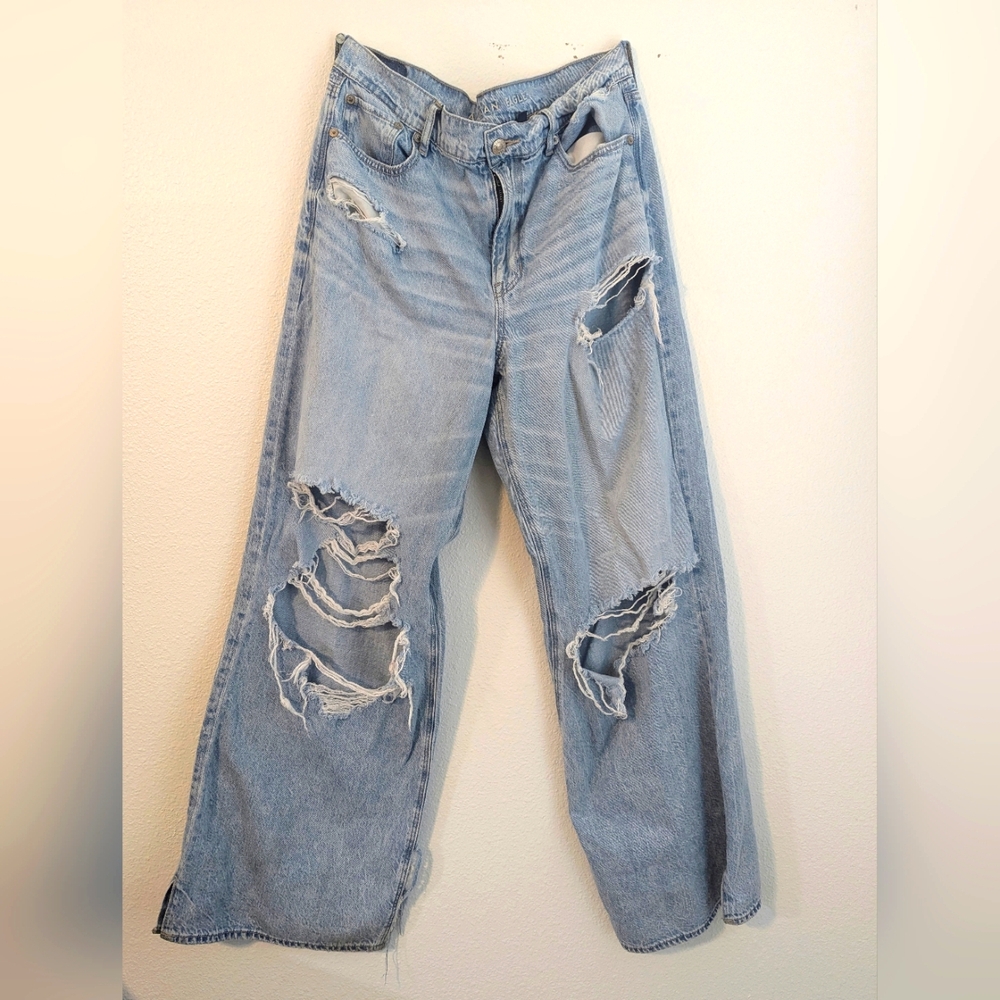 AE super high waisted baggy wide leg jeans